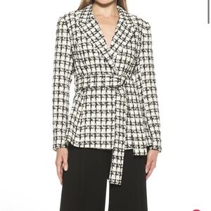 Alexia Admor Black and White Plaid Blazer
